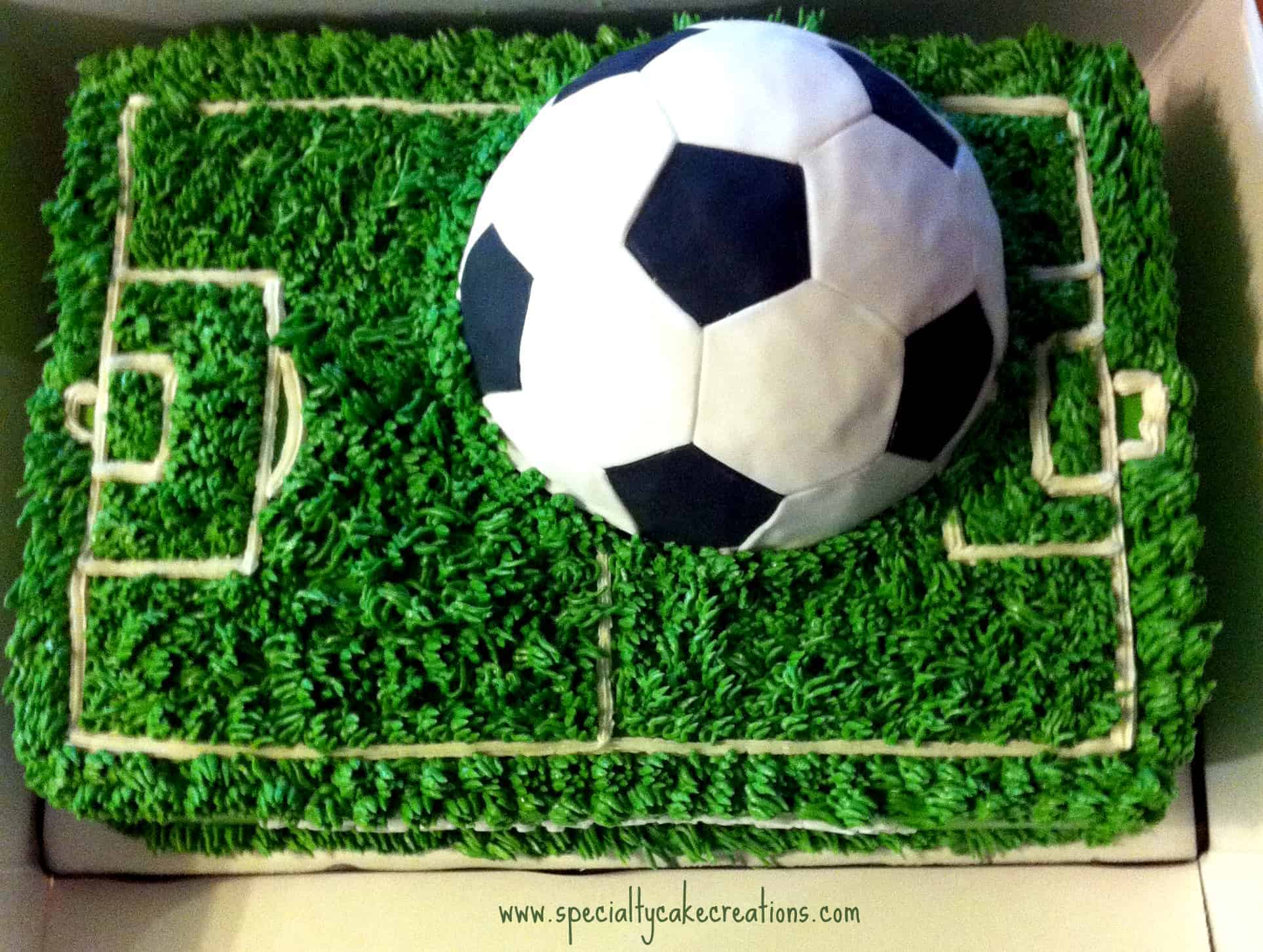 Soccer Field Birthday Cake