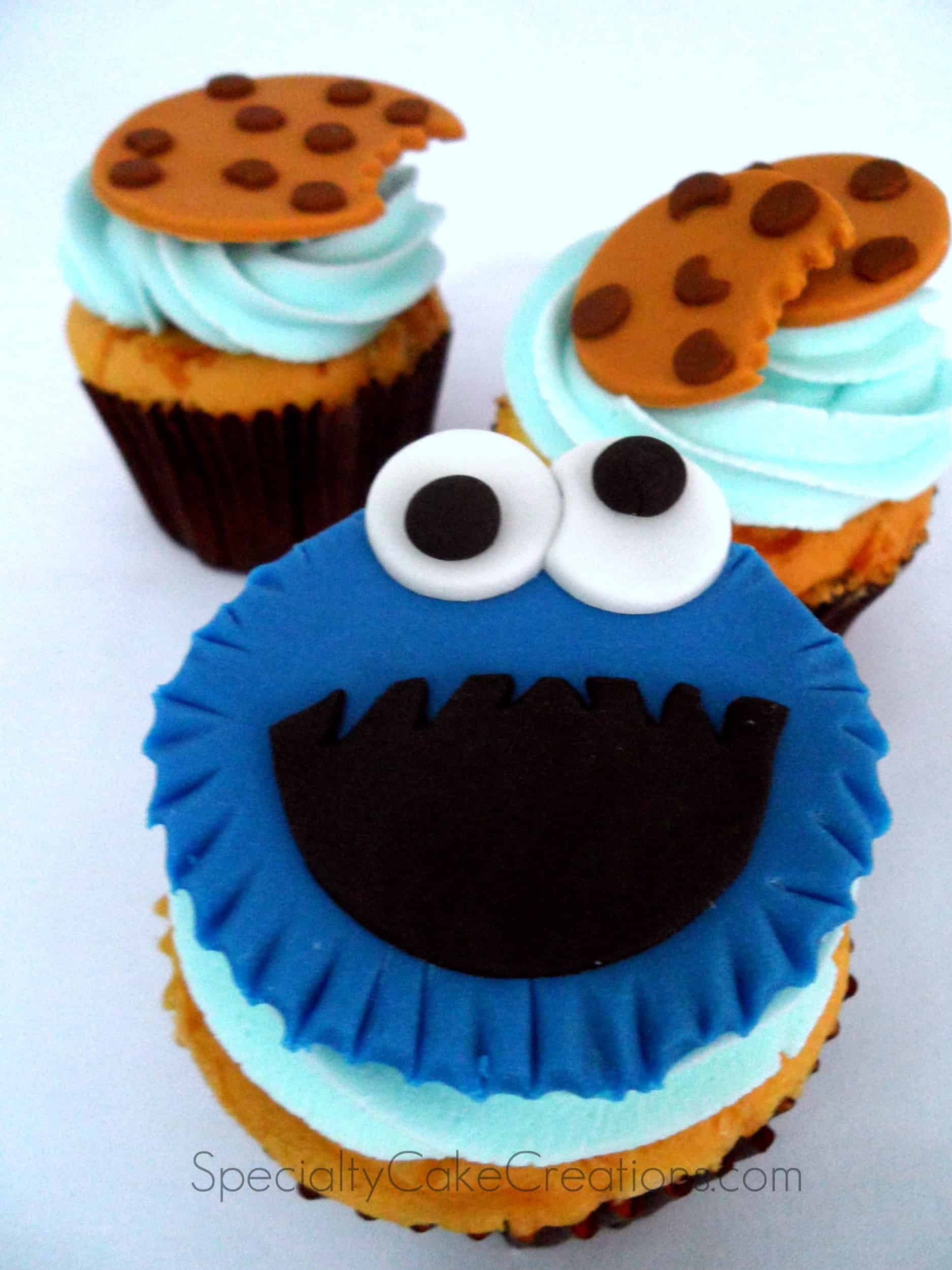 Cookie Monster Cupcakes {I am back on Etsy!}