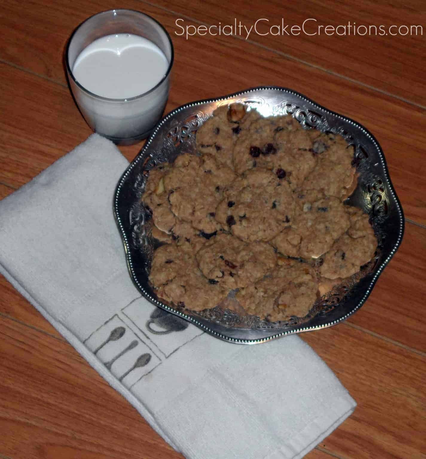Silver Bowl of Oatmeal Cookies