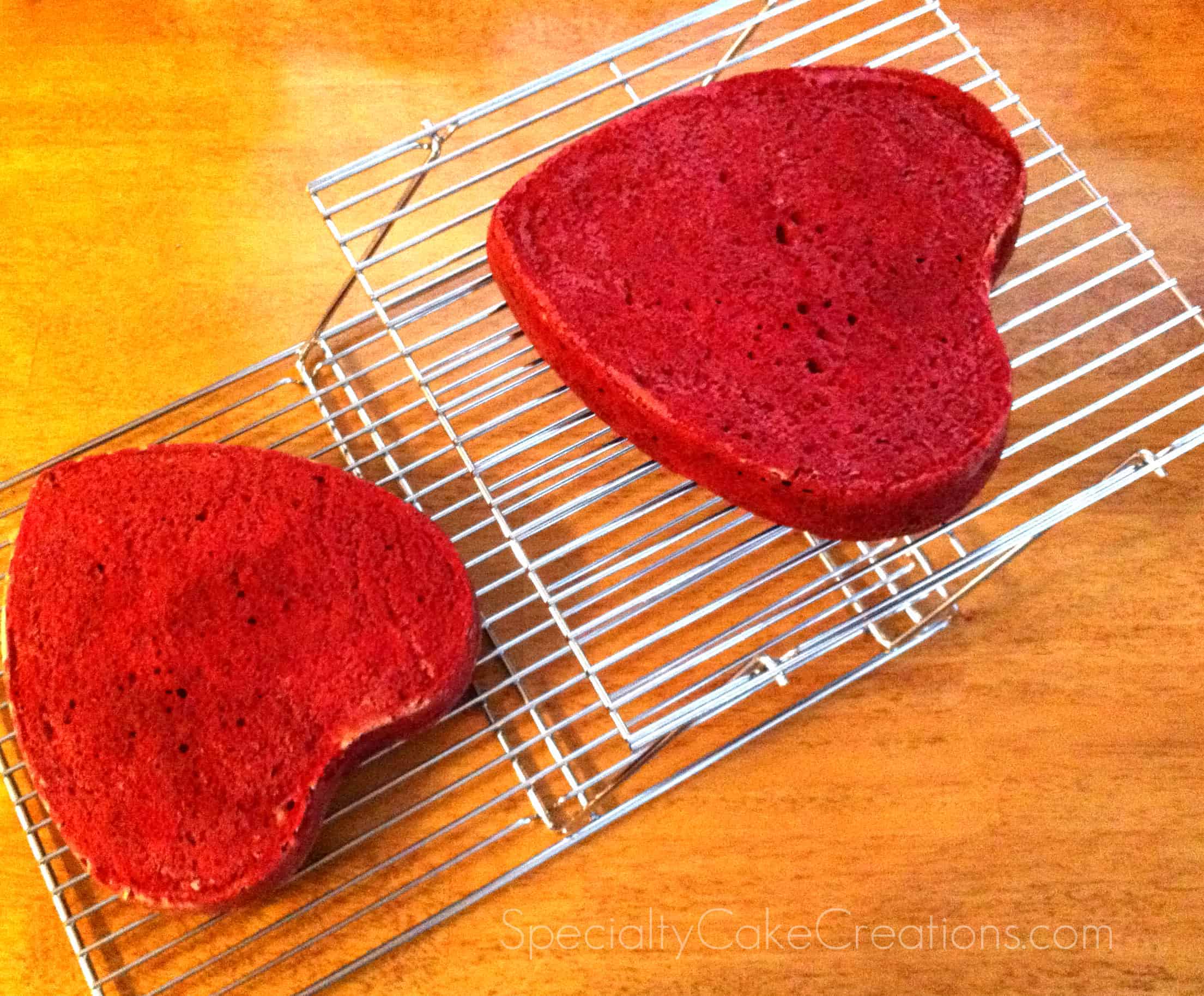 Heart-shaped Red Velvet Cakes