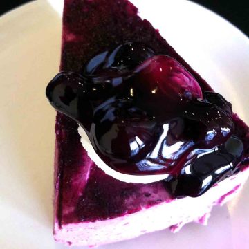 Mousse Cake with Blueberry Glaze
