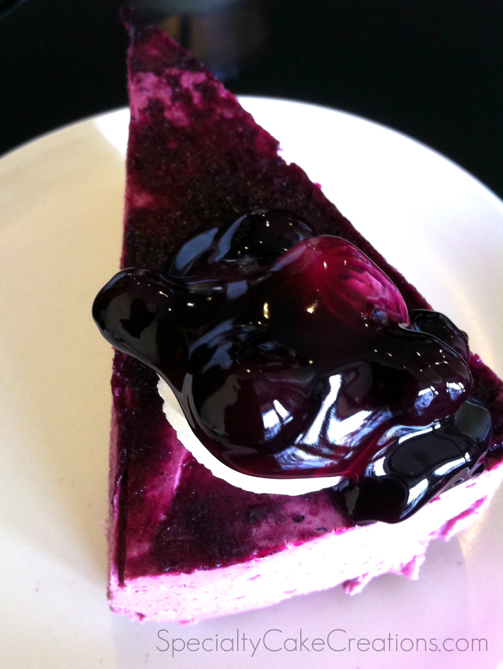 Blueberry Mousse Cake on Plate