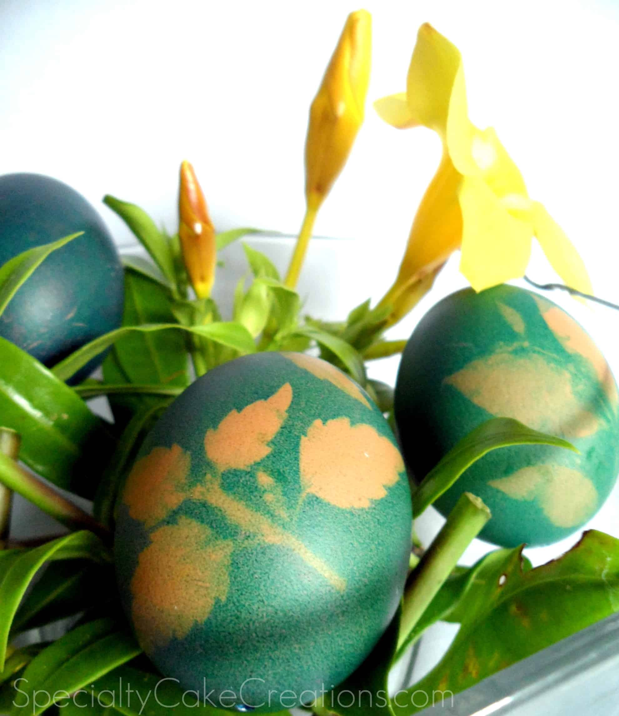 Closeup of Stenciled Eggs