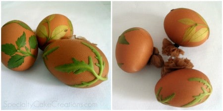 Eggs Printed with Leaves