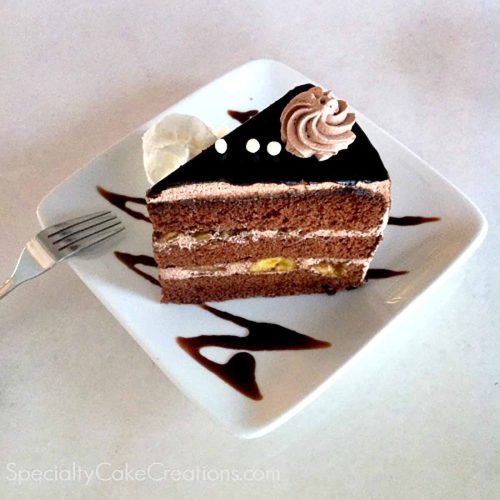 Plated Banana Chocolate Cake Recipe