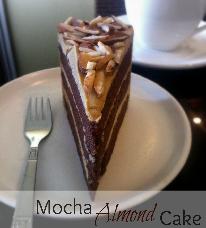 Slice of Mocha Almond Cake