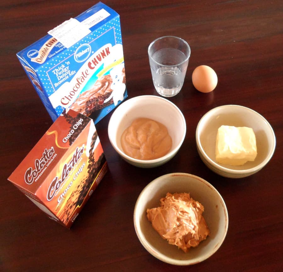 Ingredients for Peanut Butter Brownies