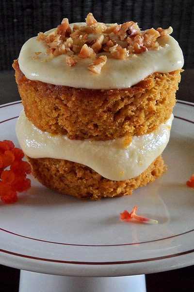 Pumpkin Cake with Oozing Frosting