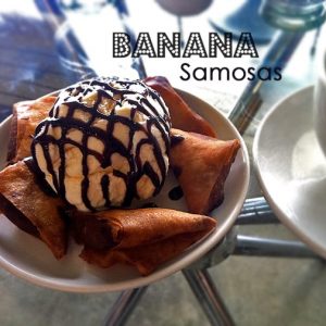 Banana Samosas with Ice Cream