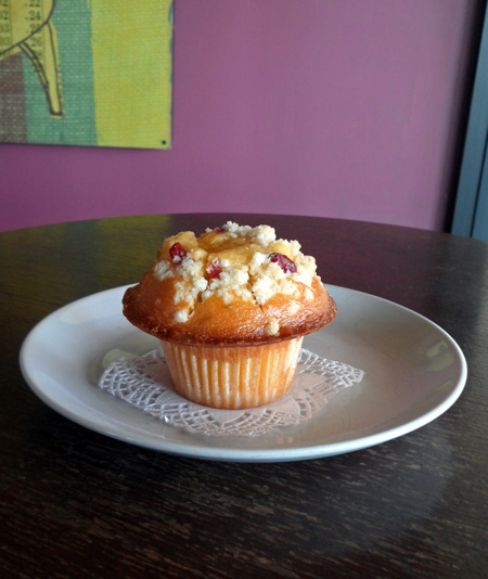 Orange Cranberry Muffin on Plate