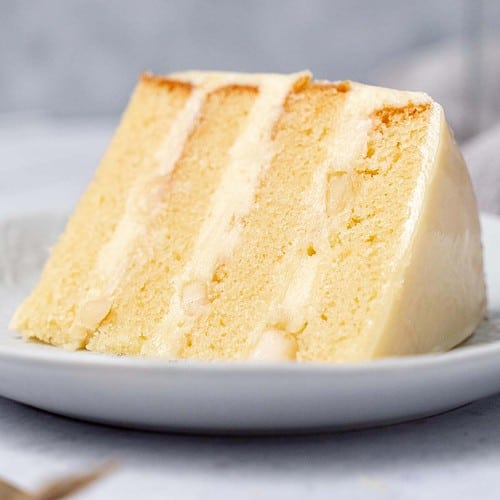 slice of cake with Swiss meringue buttercream filling Recipe