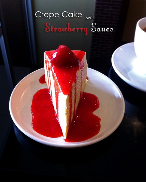 Crepe Cake with Strawberry Sauce