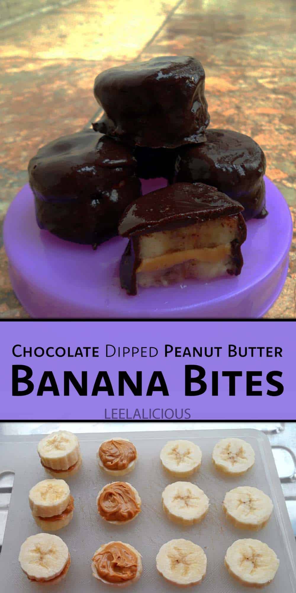 Chocolate Dipped Peanut Butter Banana Bites