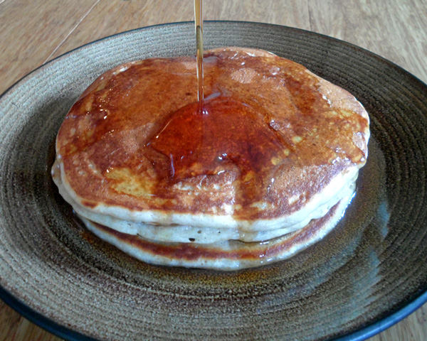 Maple Syrup Drizzle on Pancakes