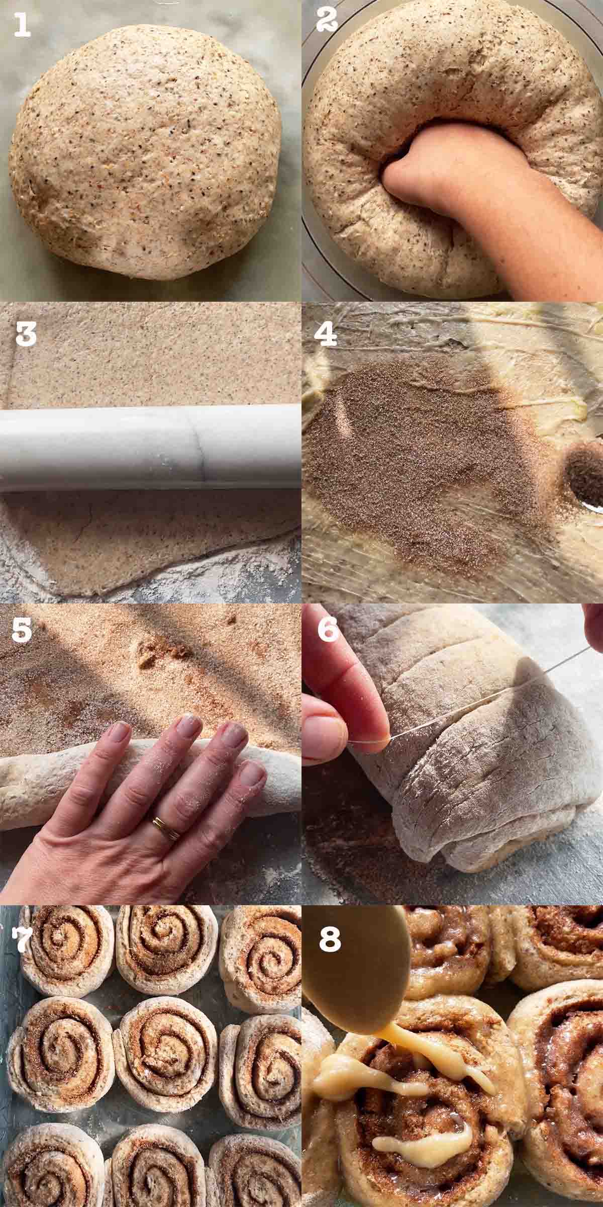 8 step picture tutorial how to make healthy cinnamon rolls