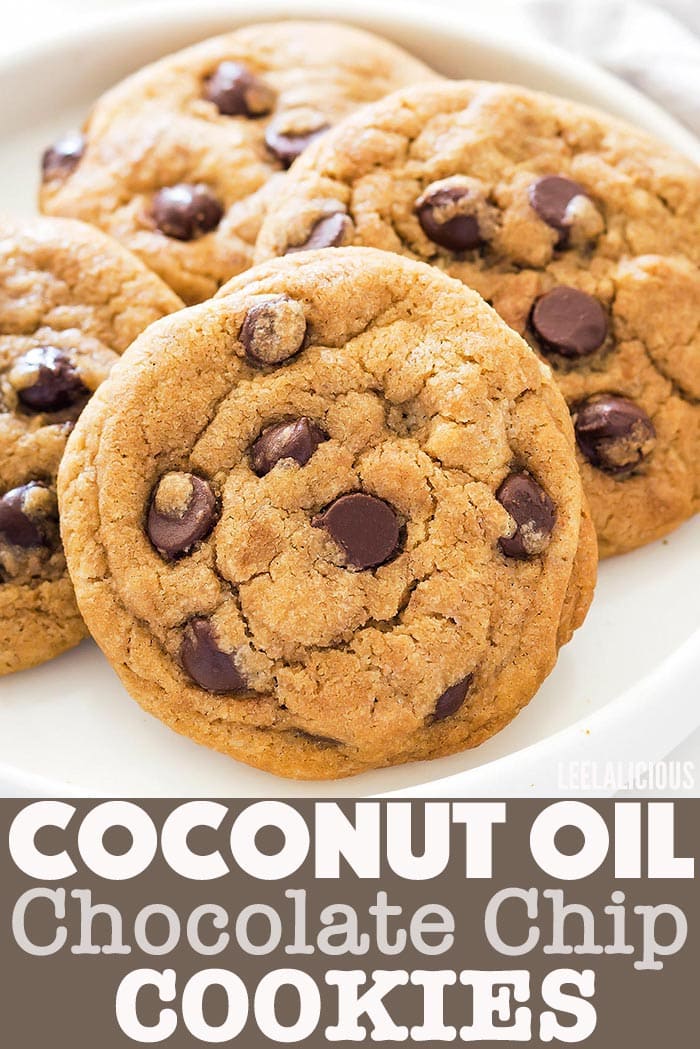 Coconut Oil Chocolate Chip Cookies » LeelaLicious