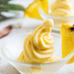 Pineapple whip swirl in bowl