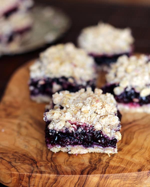 Blueberry Apple Crumble Bars Close-up