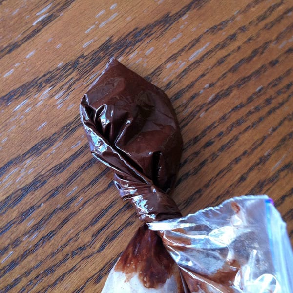 Sandwich Bag with Melted Chocolate