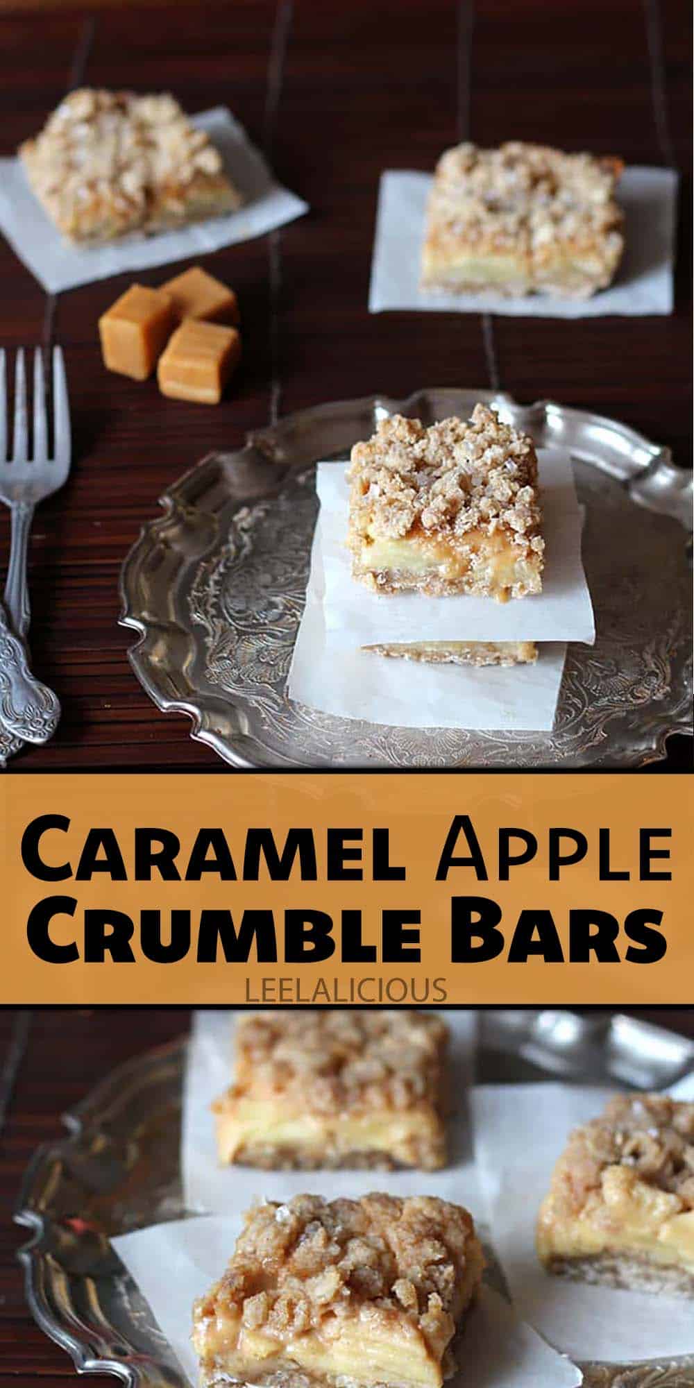Caramel Apple Crumble Bars