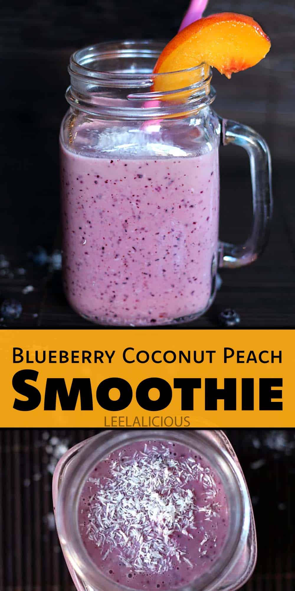 Blueberry Coconut Peach Smoothie