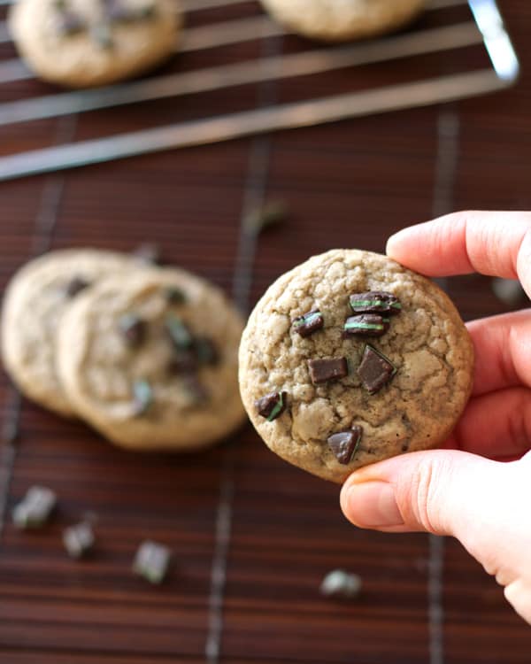 Chocolate Mint Chip Cookie Close-up