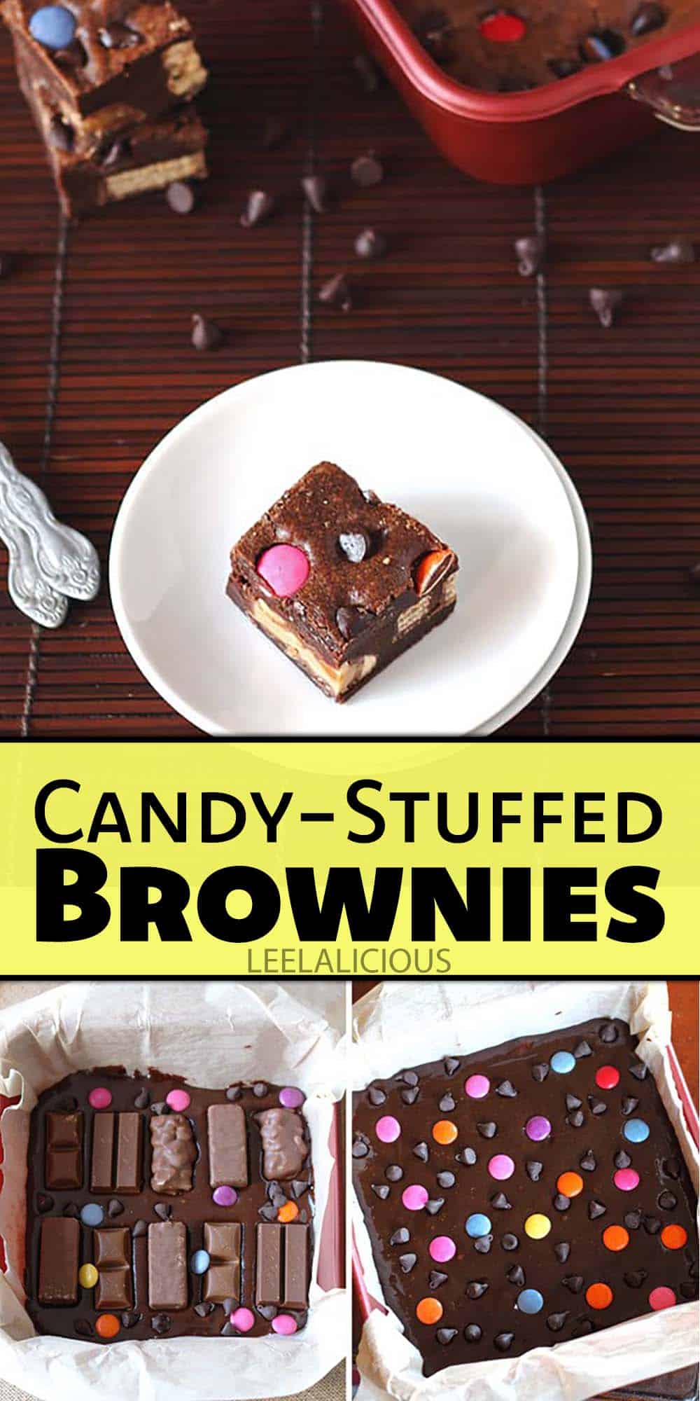 Leftover Candy-Stuffed Brownies