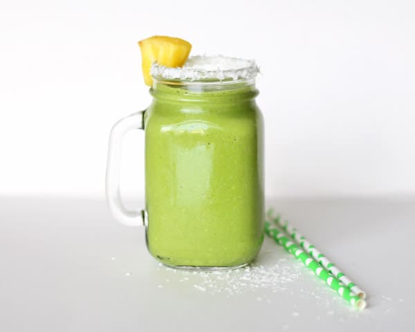 Green Pina Colada Smoothie Jar