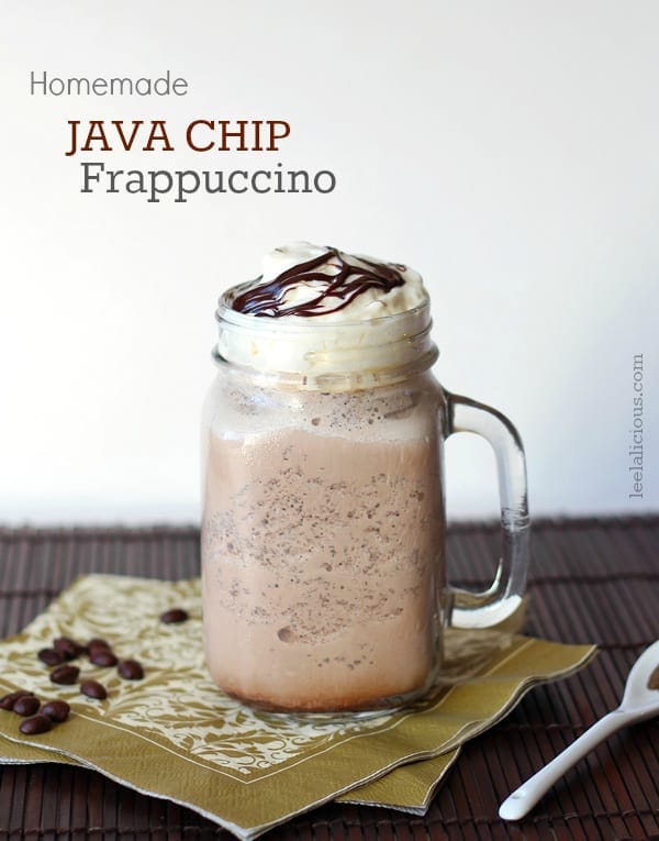 Homemade Java Chip Frappuccino Glass