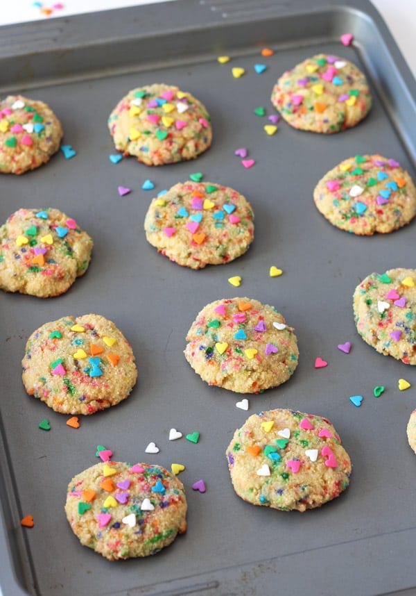 Funfetti Cookies on Baking Sheet