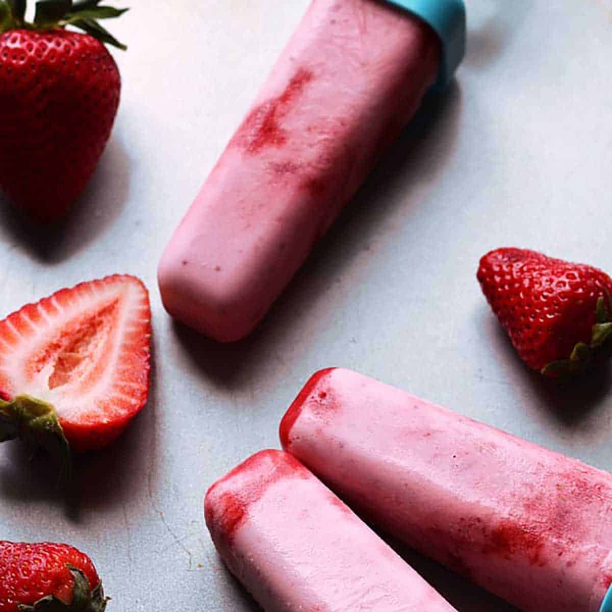 4-Ingredient Strawberry Coconut Milk Popsicles {Vegan} - Foolproof Living