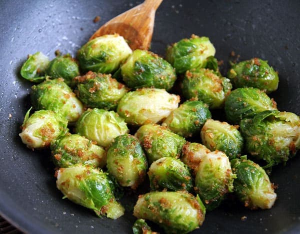 Breadcrumb Crusted Brussels Sprouts