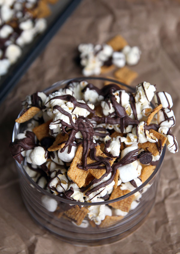 S'mores Popcorn with Chocolate