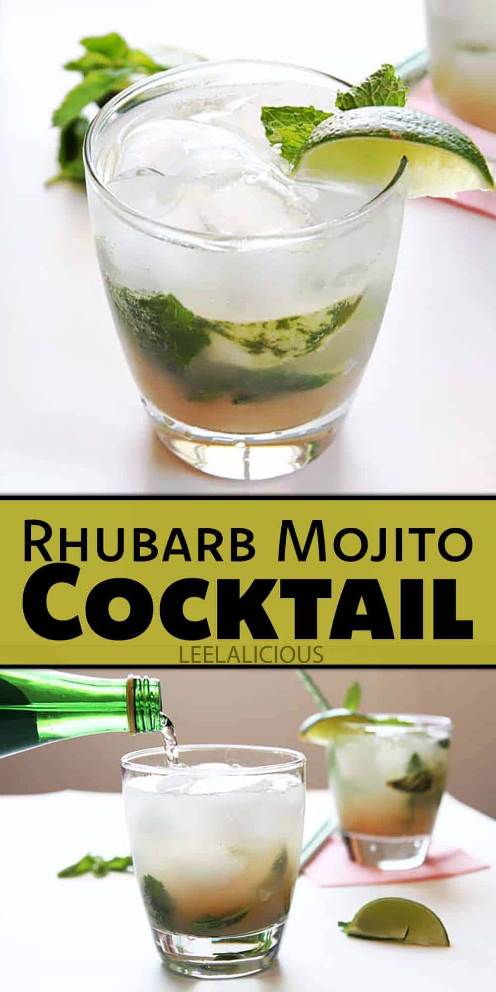 Rhubarb Mojito Cocktail