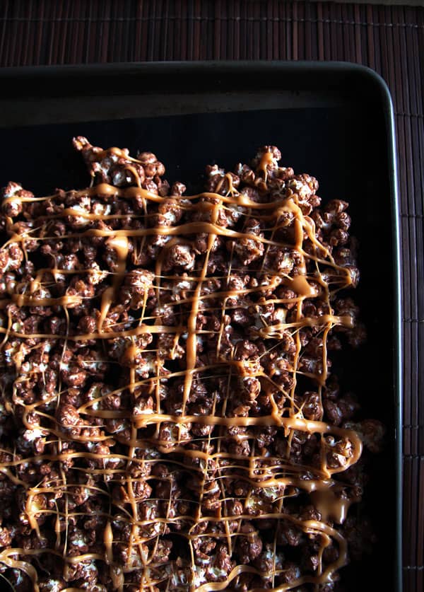 Toffee Butterscotch Popcorn in Pan