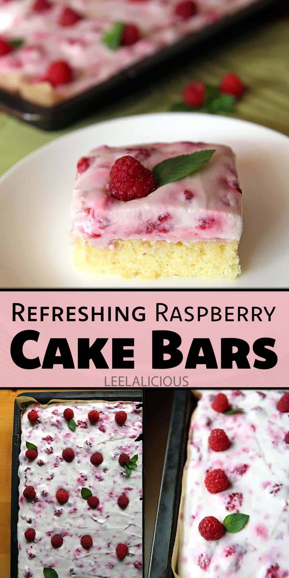 Refreshing Raspberry Cake Bars