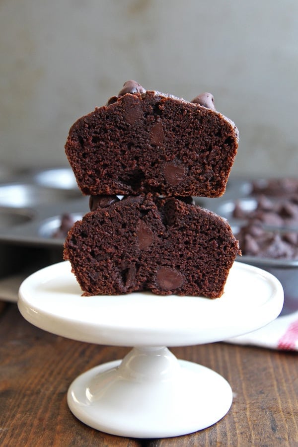 Inside of Chocolate Beet Muffins
