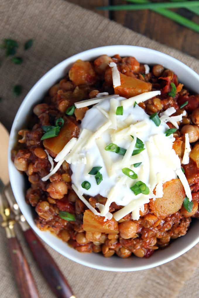 Slow Cooked Chickpea Squash Chili