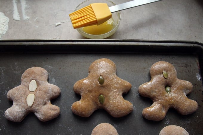 Brushing the German Gingerbread Cookies