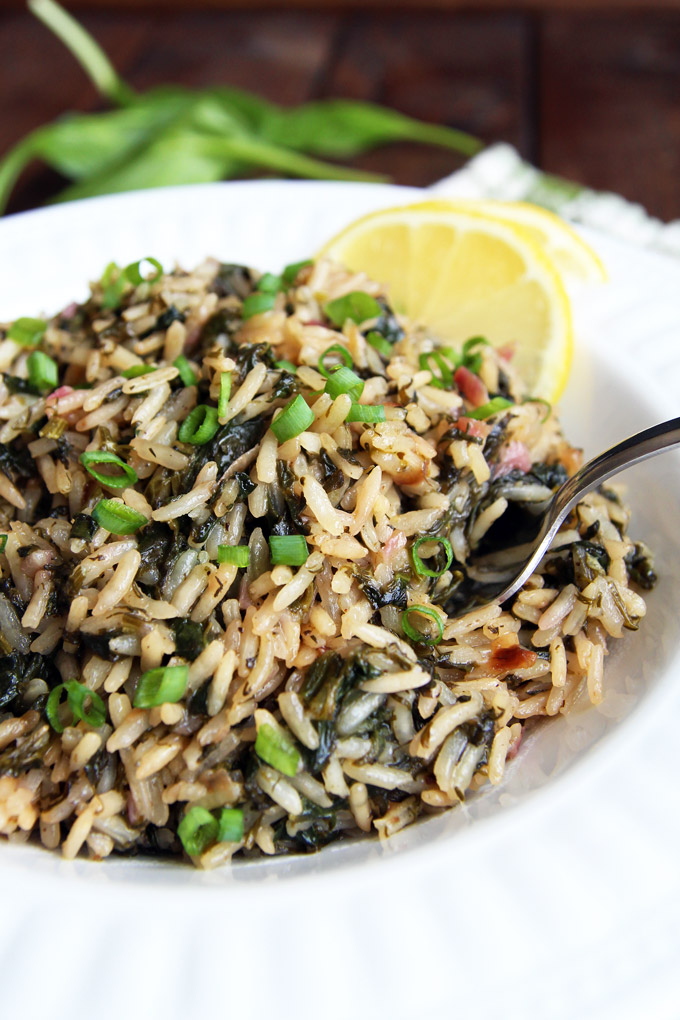 Greek Rice with Spinach and Lemon