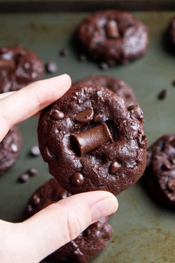 Chocolate Spelt Cookies Close-Up