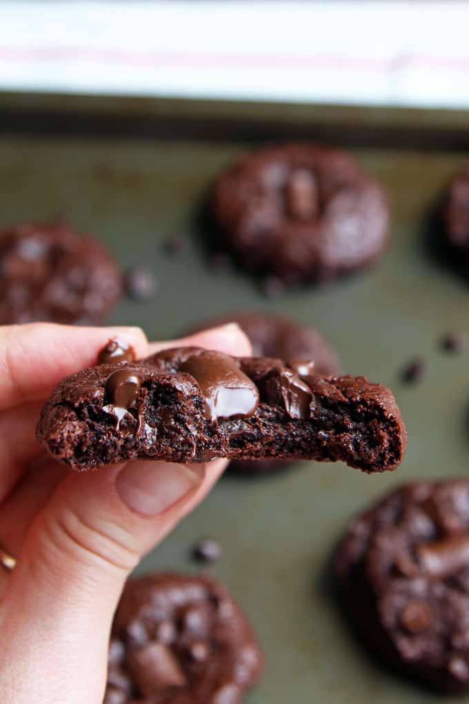 Inside of Chocolate Spelt Cookies