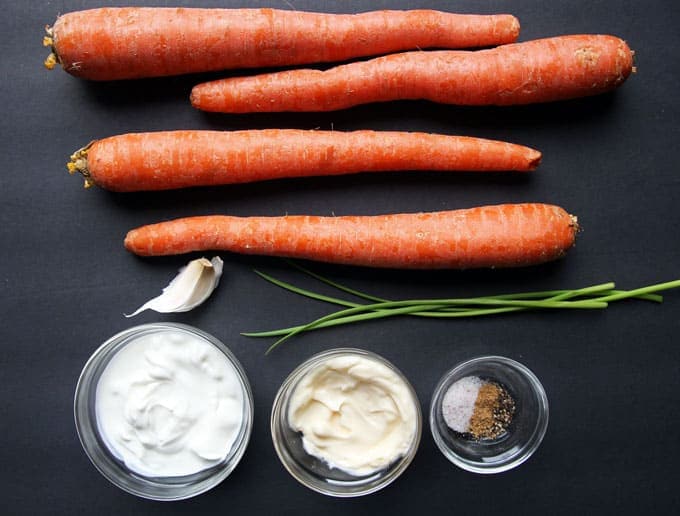 Creamy Shredded Carrot Salad Ingredients