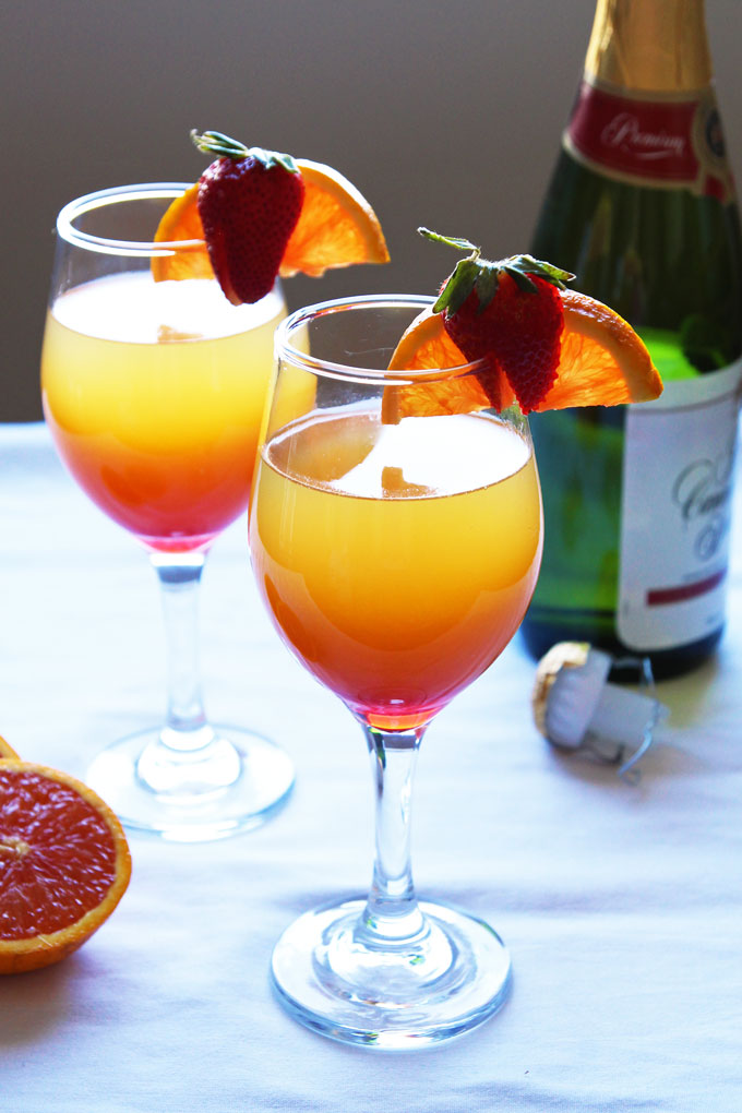 Sunrise Mimosa with Strawberry