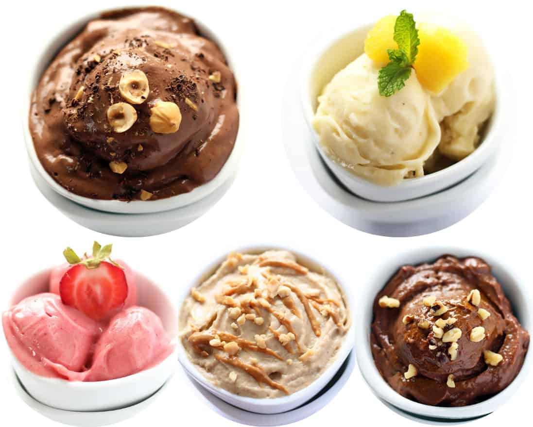 Five Different Nice Cream Flavors