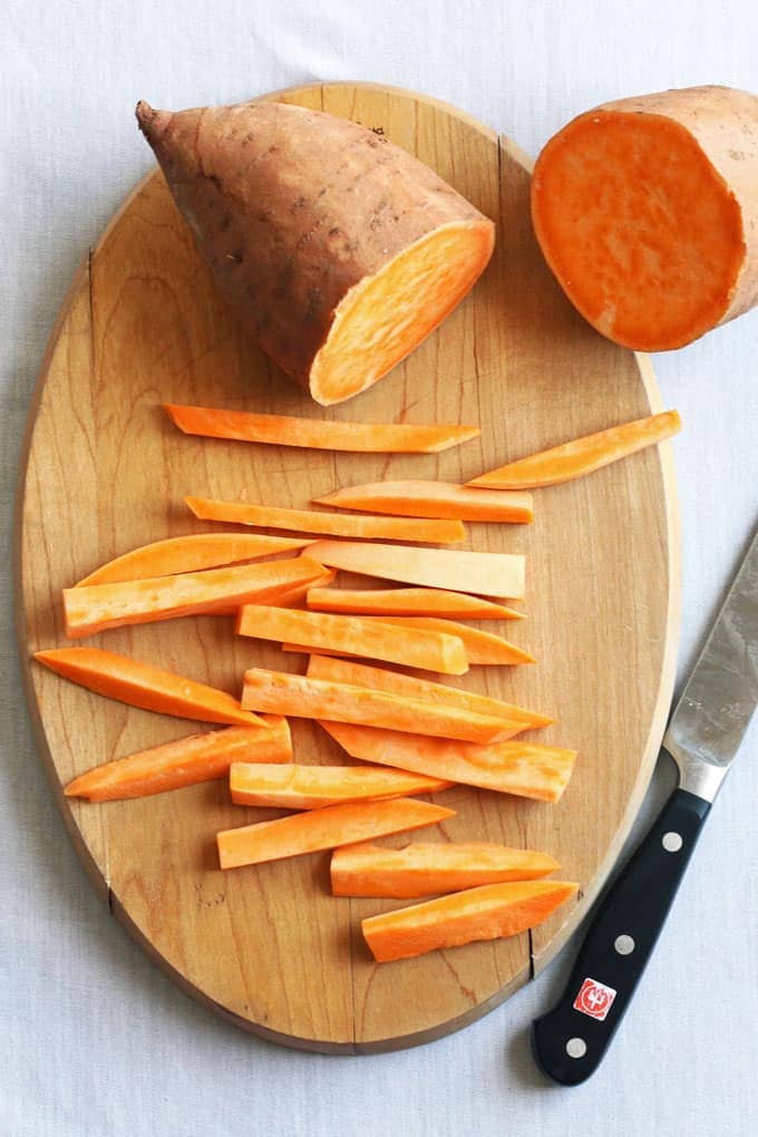 Slicing Sweet Potatoes into Fries