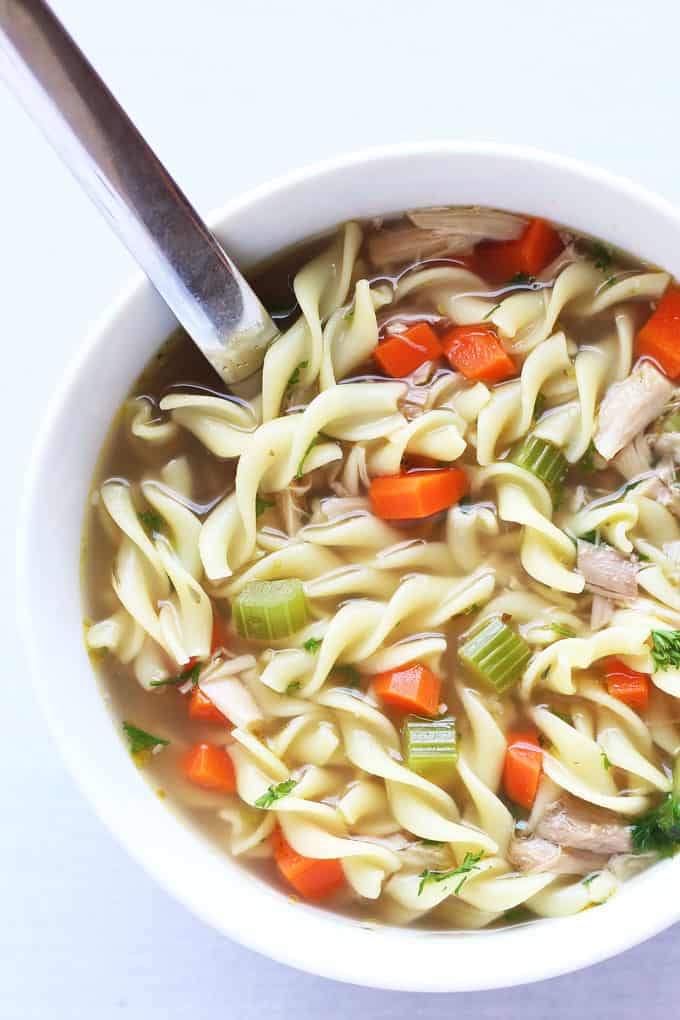 Close-up of Chicken Noodle Soup