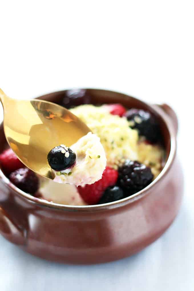 Spoon of Quinoa Flakes Porridge
