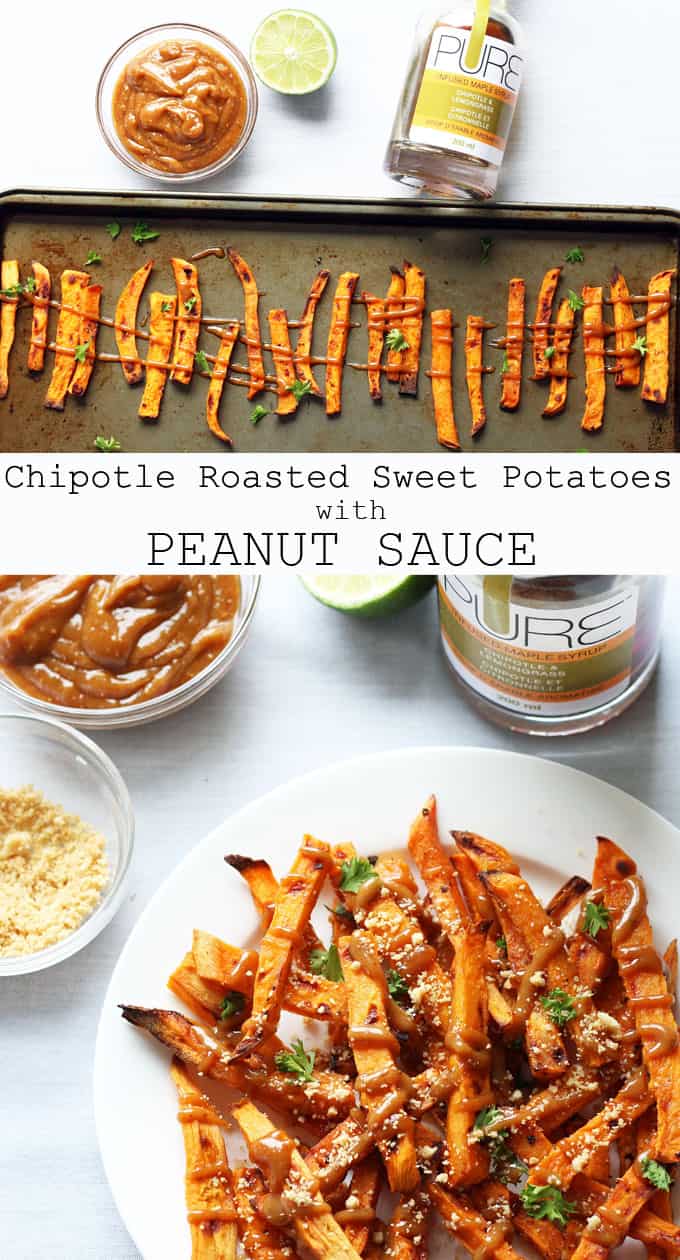 Chipotle Roasted Sweet Potatoes with Peanut Sauce