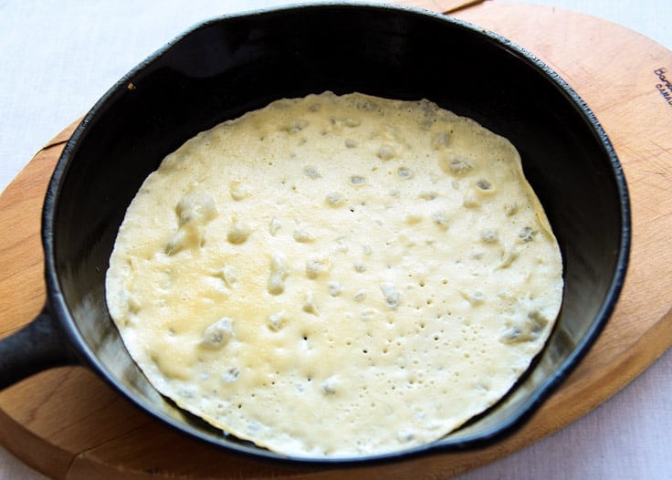 Coconut Flour Crepes Being Cooked
